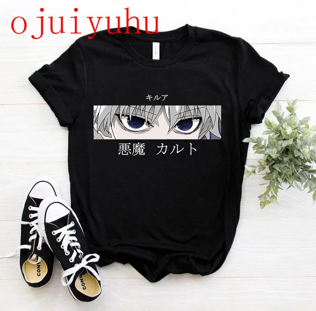 Hunter X футболки с графическими принтами для мужчин Harajuku Kawaii Мультфильм Killua