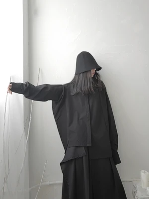 Женская Асимметричная рубашка с открытыми плечами в стиле Ямамото | одежда