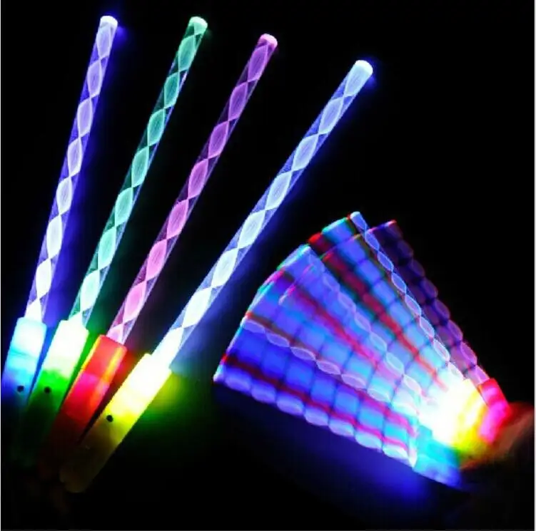 New Styles LED Cheer Rave Glow Sticks Acrylic Spiral Flash Wand For Kids Toys Christmas Concert Bar Birthday Party Supplies