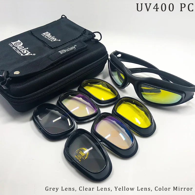 PC DAISY C5 поляризованные тактические очки фотохромный велосипед очки UV400 страйкбол защитные очки для занятий спортом на улице очки солнцезащитные очки - Цвет: PC