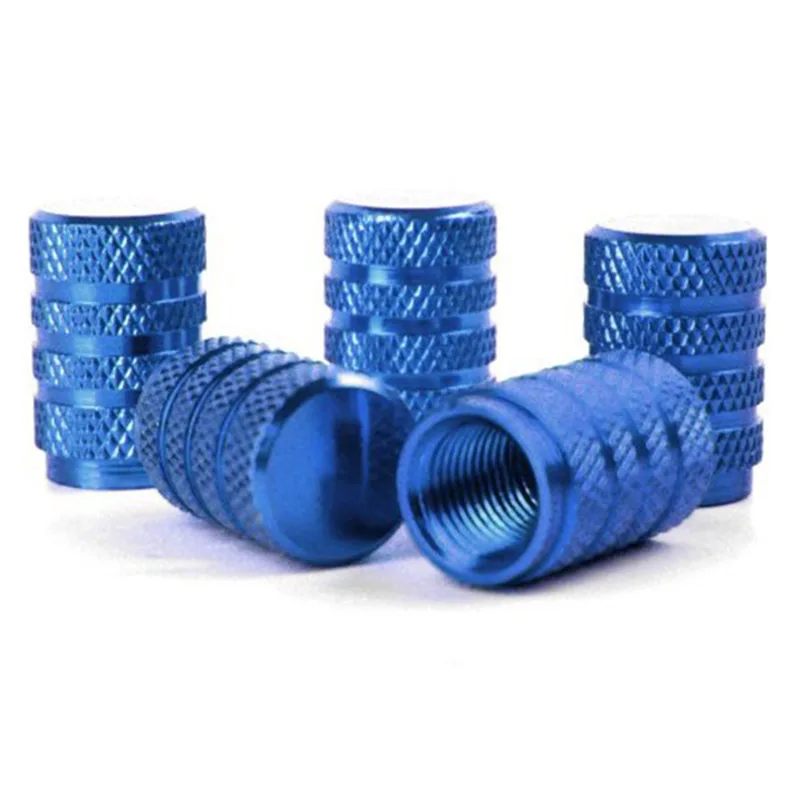

5 pieces blue alloy car tire valve caps car valve Nut