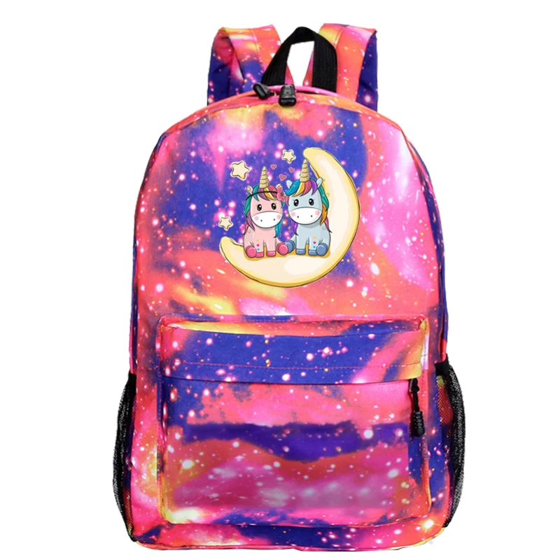 

Girls Boys Cute Unicorn Backpacks Vintage Unisex Shoulder Bag Children Travel Bagpack Mochilas Kids School Bags Women Travel Bag