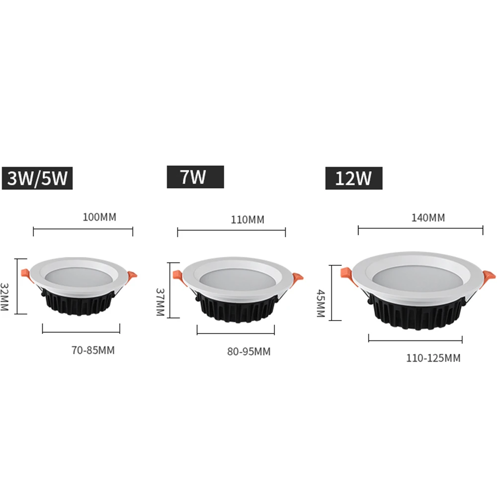 Светильник Светодиодный точечный алюминиевый 3/5/7/12 Вт