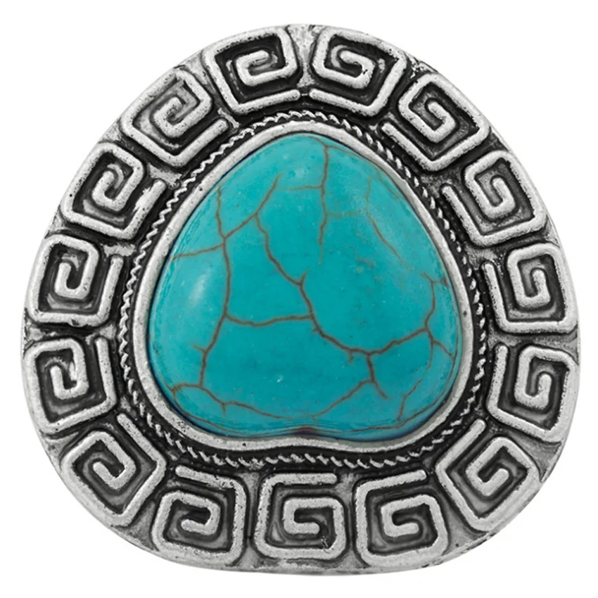 Серебряное покрытие сердце любовь зеленая бирюза камень изменяемый палец кольцо