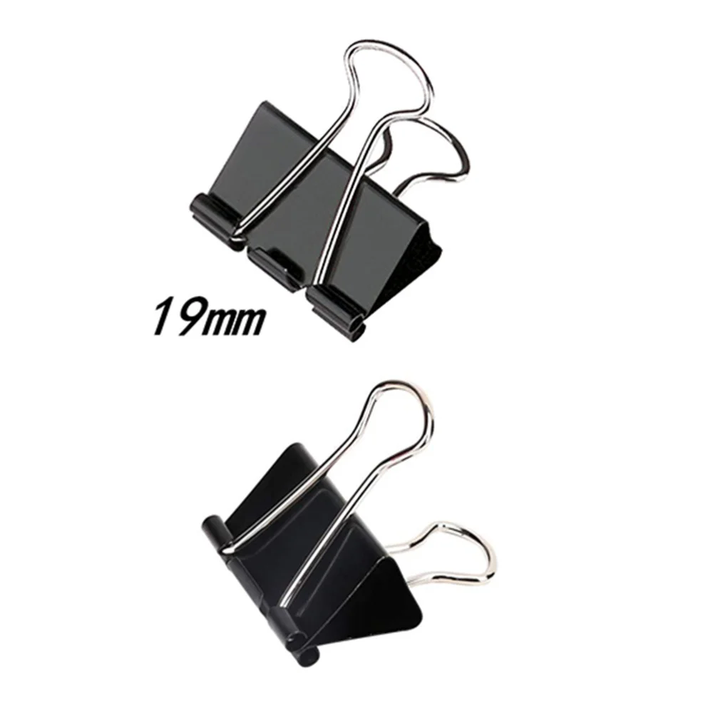 

96PCS 19mm Metal Binder Clips Paper Clamp Clips Dovetail Design Clamps for School Office (Black)
