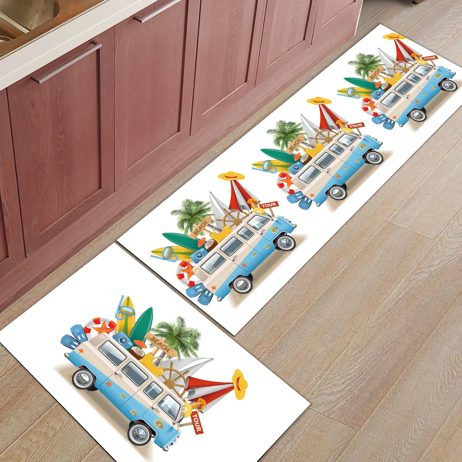 Автомобильный коврик для серфинга с кокосовым деревом кухонный