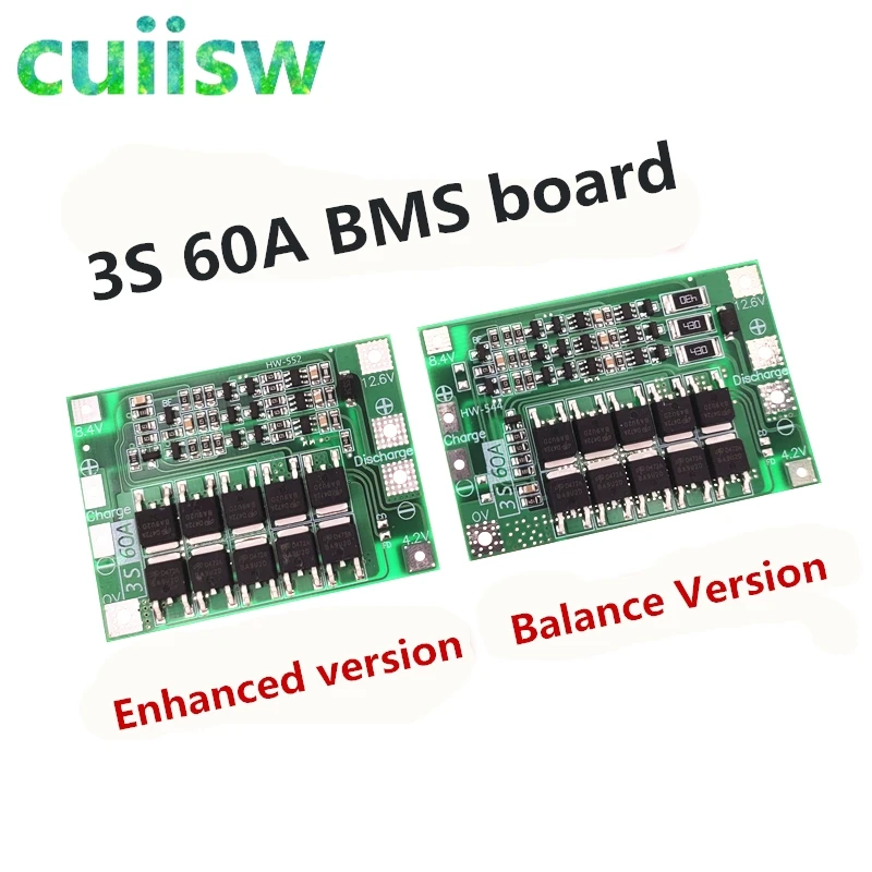 Плата Balance 3S 60A BMS/защитная плата для литий ионных аккумуляторов 12 6 в 18650 BMS