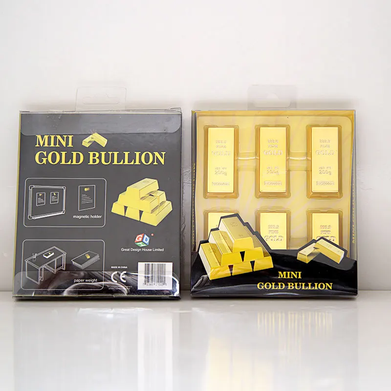 6 шт. украшение для дома золотой кирпич магниты на холодильник смола ремесло