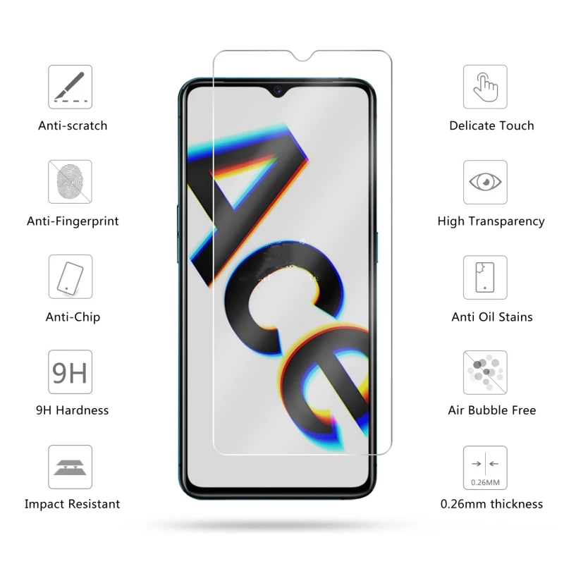 2PCS Protector de pantalla para Oppo Reno Ace de vidrio de 9H HD vidrio templado para Oppo Reno Ace Tel&eacute;fono de cristal para Oppo Reno Ace RenoAce 6,5"-1