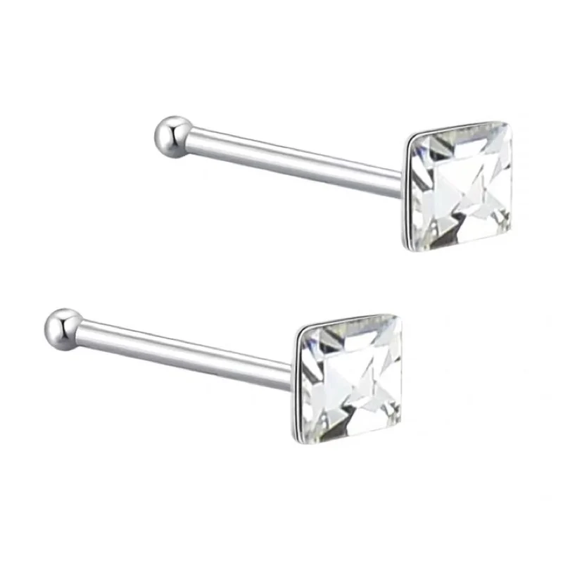 Пирсинг носа из стерлингового серебра 925 пробы женские серьги гвоздики с