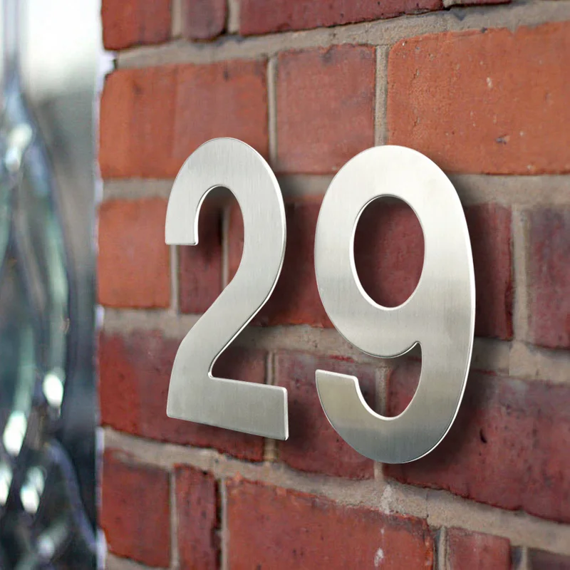 

15 см табличка с номером дома № 0-9 Huisnummer, наружная Серебристая табличка с номером двери, домашний адрес, вывески, большие внешние номера