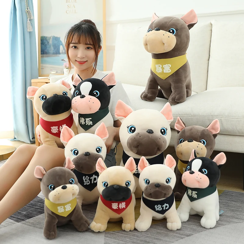 

30/40/50cm Lovely Scarf Dog Plush Toy Stuffed Animal Doll Simulation Cute Dog Puppy Shar-Pei Dog Kawaii Christmas Birthday Gift