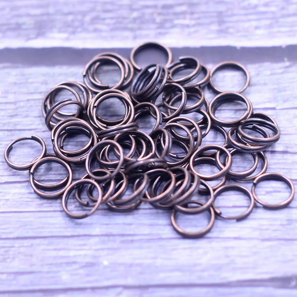 

500Pcs Double Loops Split Jump Rings Round Alloy Copper Tone Jewelry DIY Findings Charms 8mm