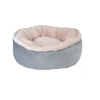 round plush dog bed basket kennel cat house winter warm sleeping bag cats nest soft long plush pet cushion for medium large dogs
