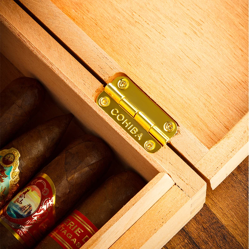 COHIBA благородный кедровый деревянный дорожный увлажнитель для сигар с увлажнителем гигрометром чехол для сигар подходит для сигары COHIBA для дома и офиса Humidor Box