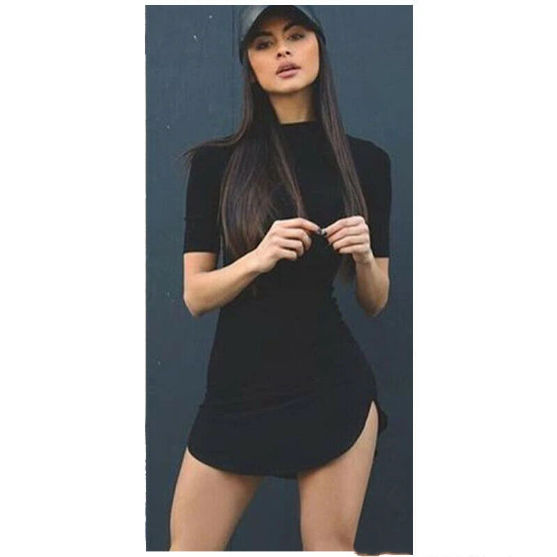 2019 классическое женское платье футболка с коротким рукавом очень элегантное