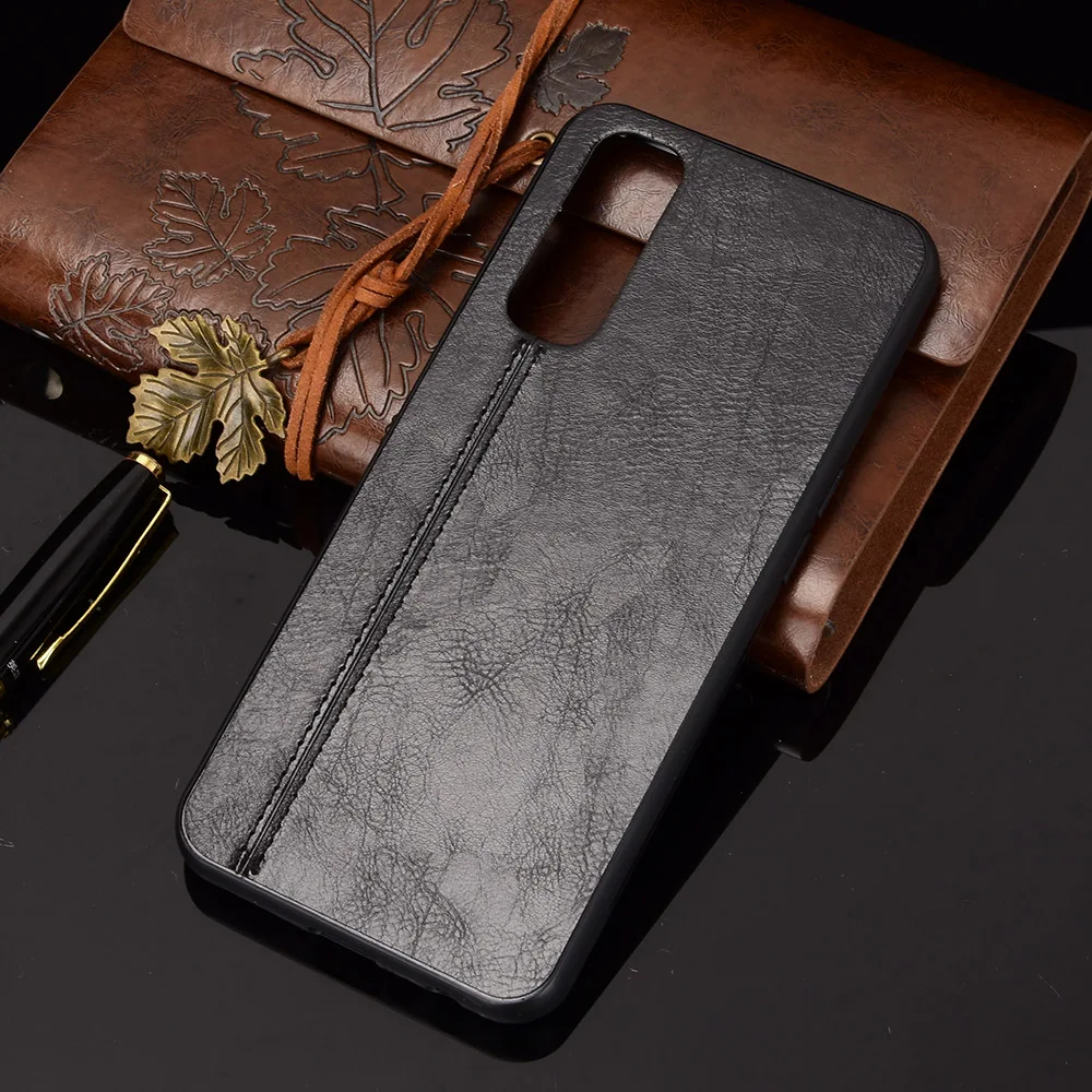 Realme Narzo 20 Pro Чехол легкий из телячьей кожи искусственной линии Мягкий край чехол