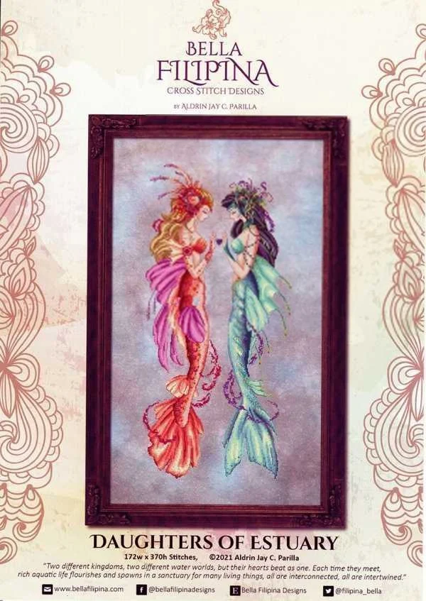 Набор для вышивки крестиком BF-Mermaid Sister 41-77 хлопковая вышивка с омарами и пивом Holly
