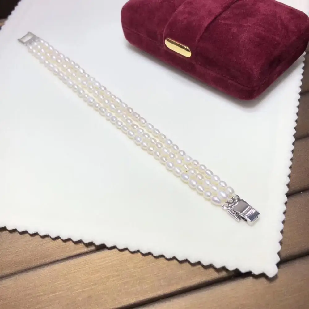 Fine Jewelry Natural Fresh Water 3-4mm Peals Bracelets for Women Pearls | Украшения и аксессуары
