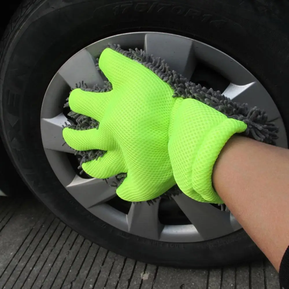 

Car Auto Body Window Washing Cleaning Microfiber Soft Full Finger Gloves Towel