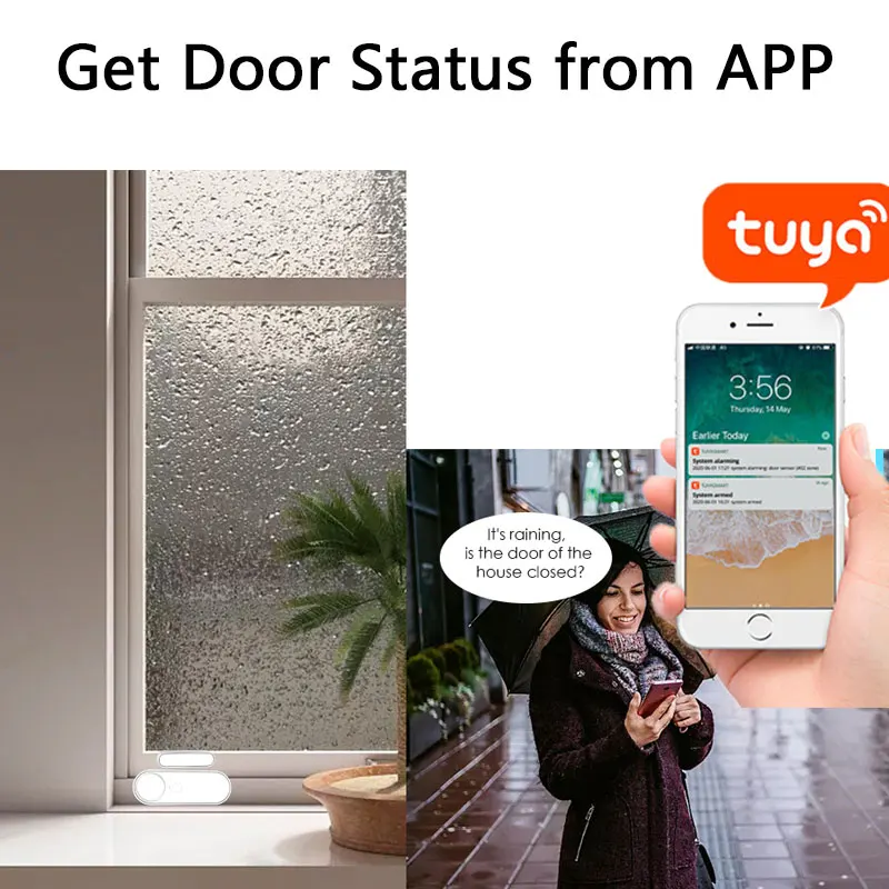 Умная система оповещения о независимости Tuya WiFi датчик для двери функция