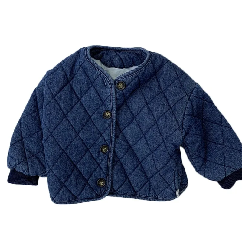 

2020 New Baby Girls Boys Thicken Warm Denim Coat Autumn Winter Cotton Long Sleeve Kids Jacket Outerwear 0-24M