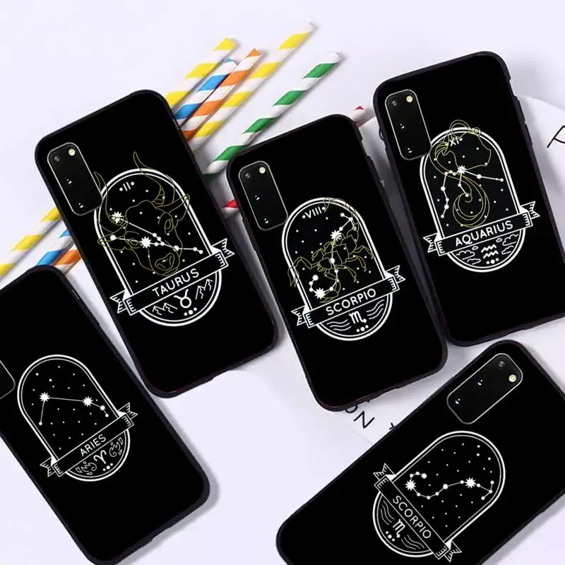 

Zodiac Sign Phone Case For Samsung Galaxy A21S A31 A32 A20RE A51 A52 A71 5G A72 A80 A91 S10 Lite Black Soft Cover