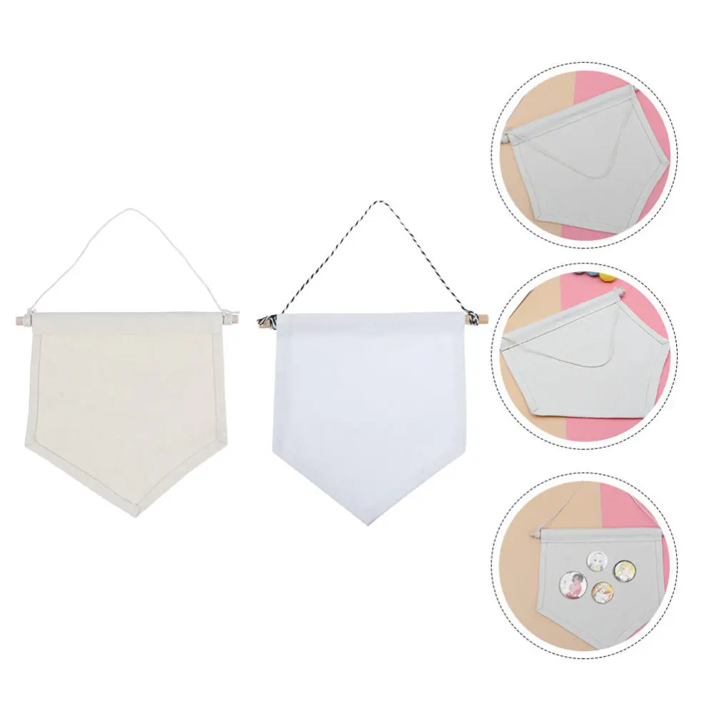 

2pcs Decorative DIY Blank Canvas Flag for Enamel Lapel Badge Collection