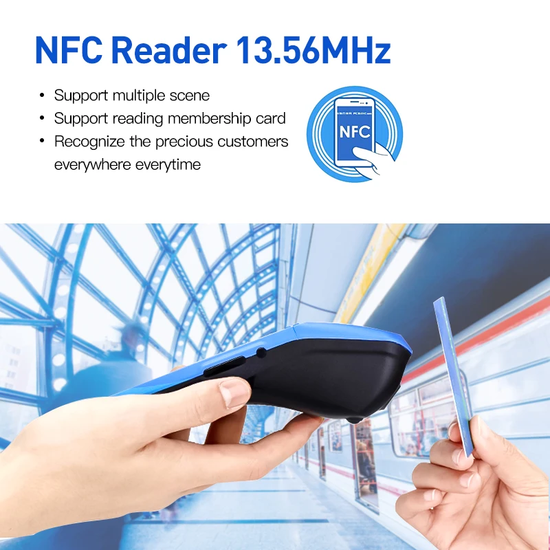 Android 6 0 NFC PDA POS чековый Bluetooth 58 мм Принтер термальный сканер штрих кода с помощью