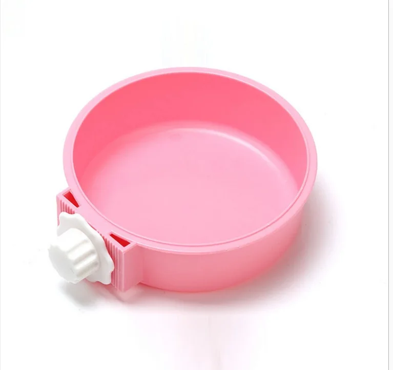 

Pet bowl hanging candy-colored stainless steel dog bowl can be fixed cage pet dog pet cat feeding bowl supplies