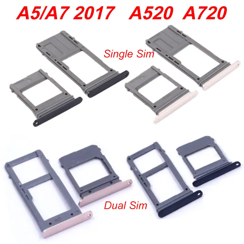 Лоток для SIM карты A5 A7 2017 Samsung Galaxy A520 A720 адаптер Sim SD слот держателя одна и две