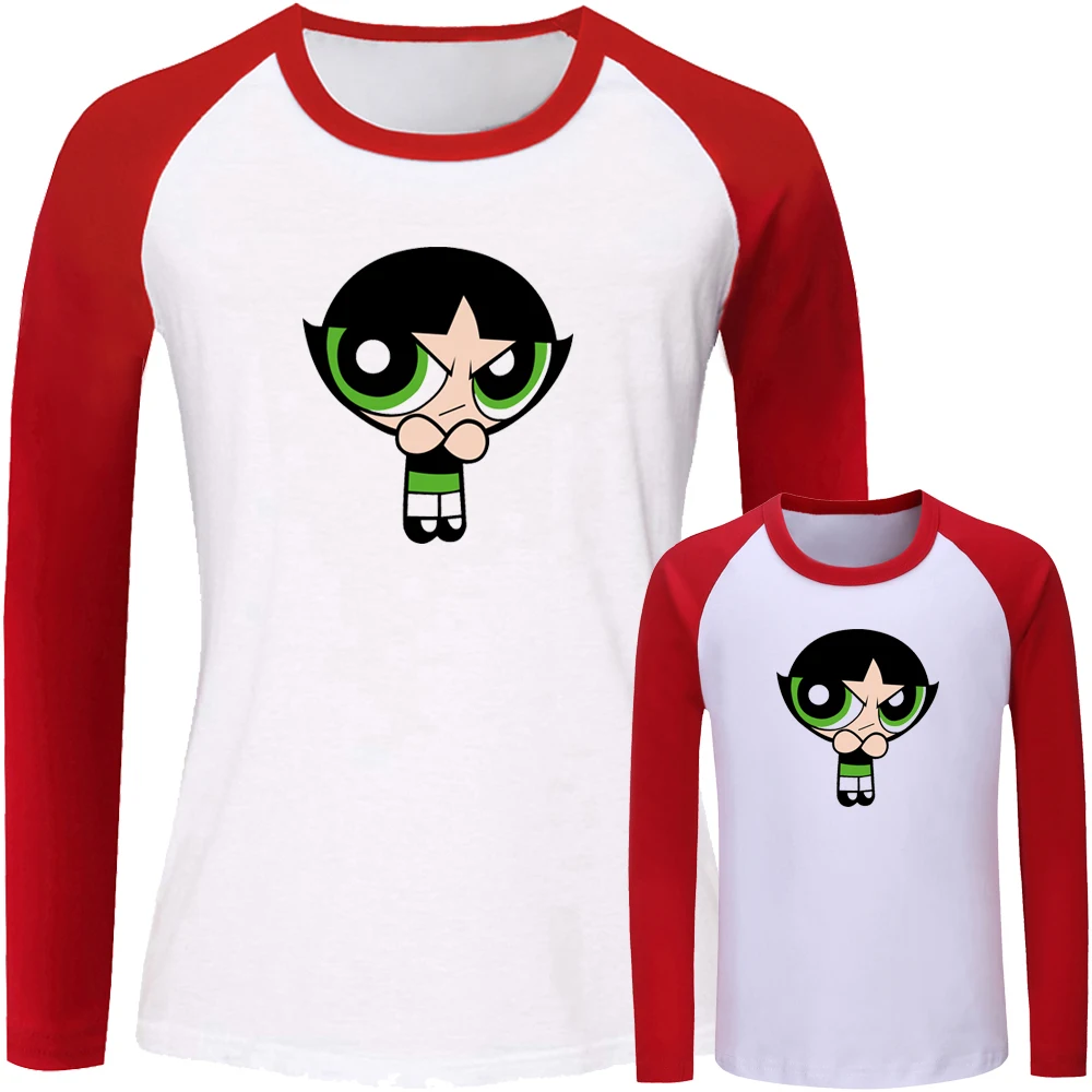 Одинаковые комплекты для семьи с рисунком из мультфильма Powerpuff девочек футболка