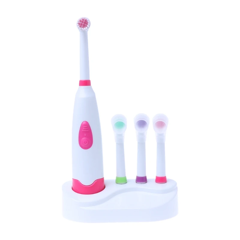 

1 Set Electric Toothbrush With 4 Brush Heads Battery Operated Oral Hygiene