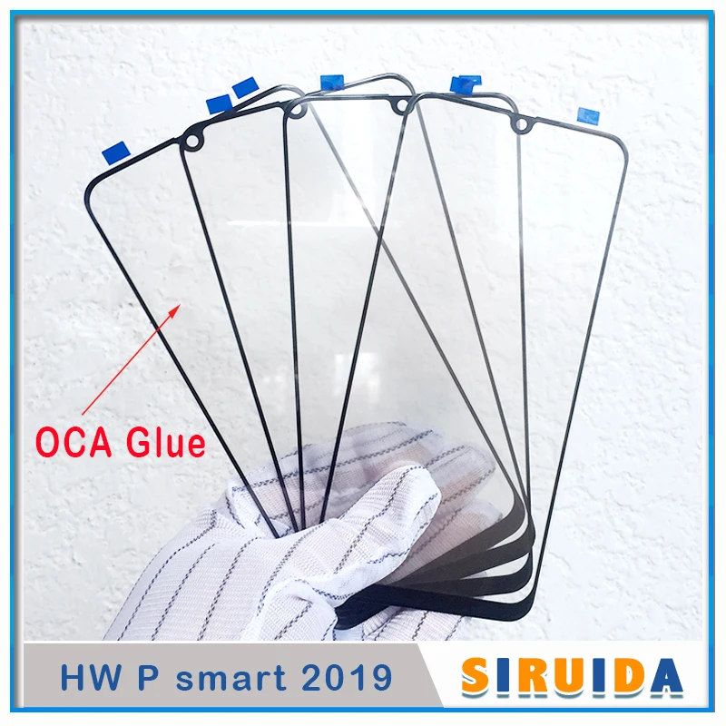 Внешнее стекло сенсорного ЖК-экрана с клеем OCA для Huawei P Smart 2019 POT-LX1 LX2 LX3 5 шт.