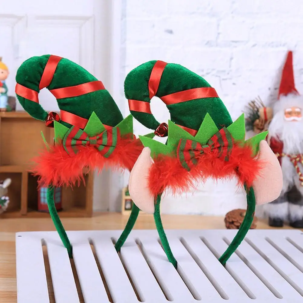 

Christmas Hair Headband Elf Little Pointed Hat Headband Elf Headband Antler Headband With Ears Headwear For Christmas Decor A5n6