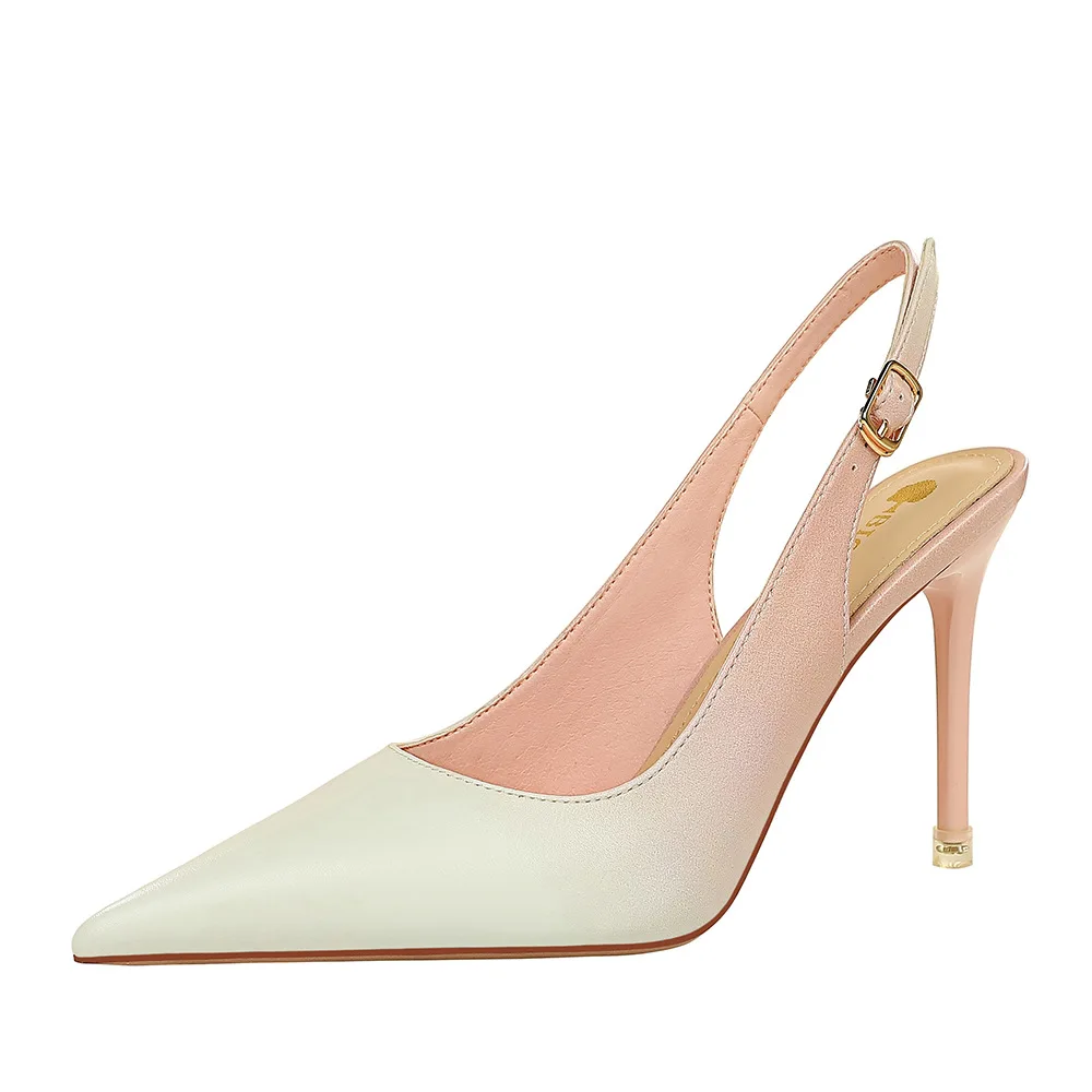 BIGTREE 2022 Новые Сексуальные женские сандалии голубого цвета с острым носком на