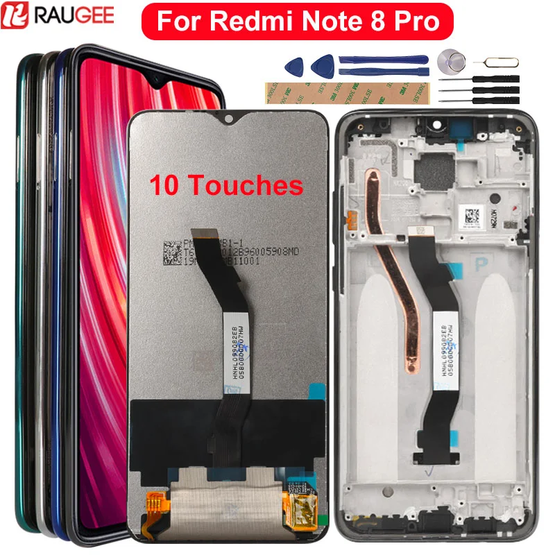 ЖК-дисплей для Xiaomi Redmi Note 8 Pro сменный сенсорный экран с рамкой и дигитайзером 6 53