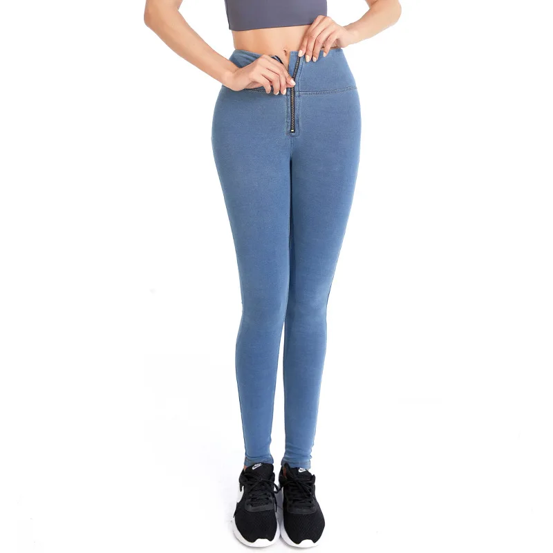

2020 Solid High Waist Skinny Jeans Tight Blue Pencil Pants Women Stretch Slim Denim Jeans Pants Female Yoga Trousers Black P9401
