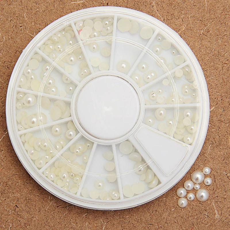 3D белый для Неил арта украшения кончиков ногтей жемчуг акриловый камень блеск