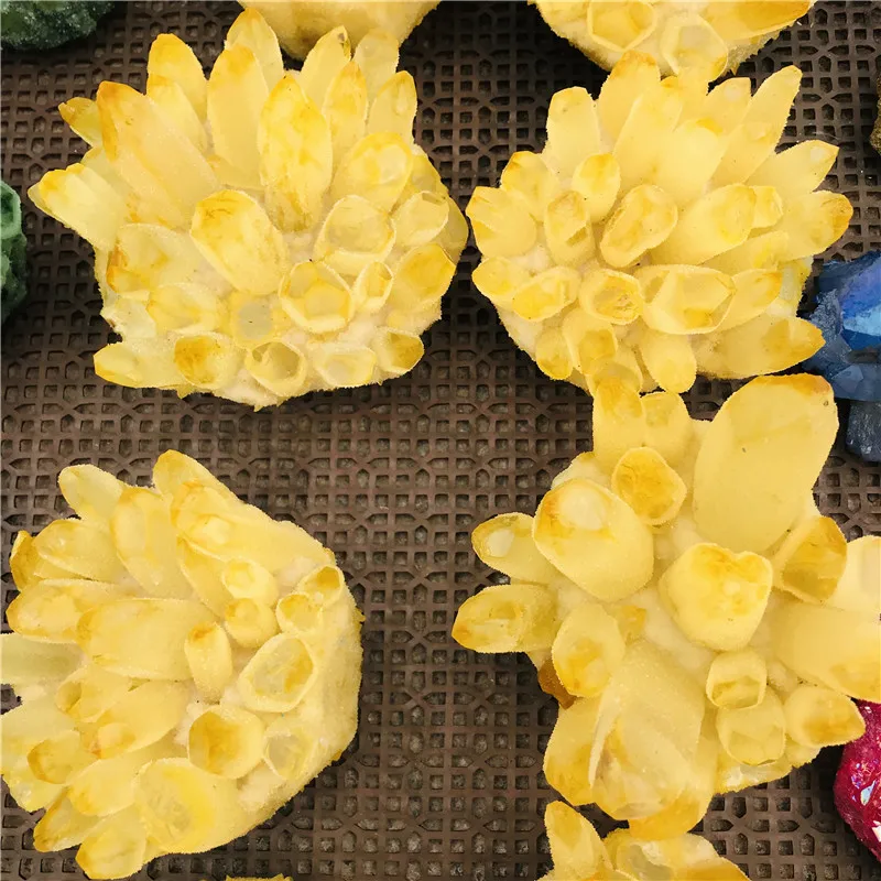 400 800 г натуральный желтый Ghost Phantom Quartz с украшением в виде кристаллов кластера