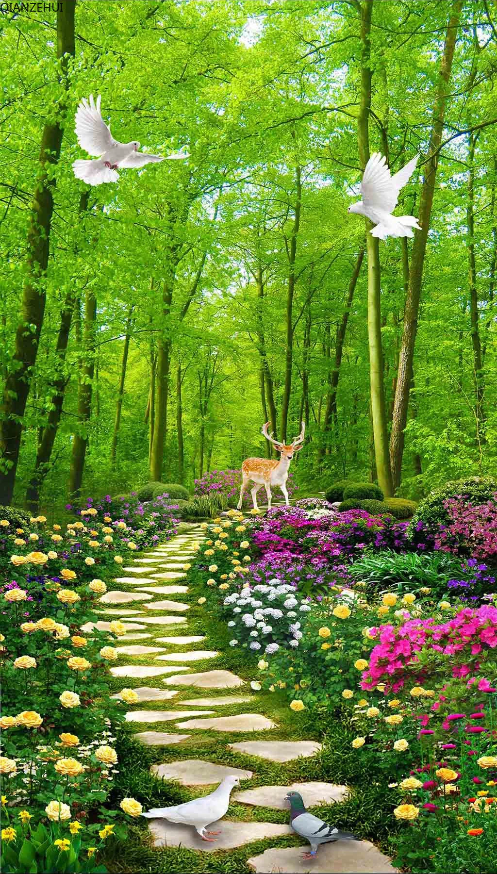 QIANZEHUI алмазная вышивка Круглый Алмазный вход в коридор. Алмазная живопись по