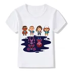 Детская забавная футболка с рисунком из мультфильма очень странные дела, модная детская одежда для мальчиков и девочек, летние топы, футболки