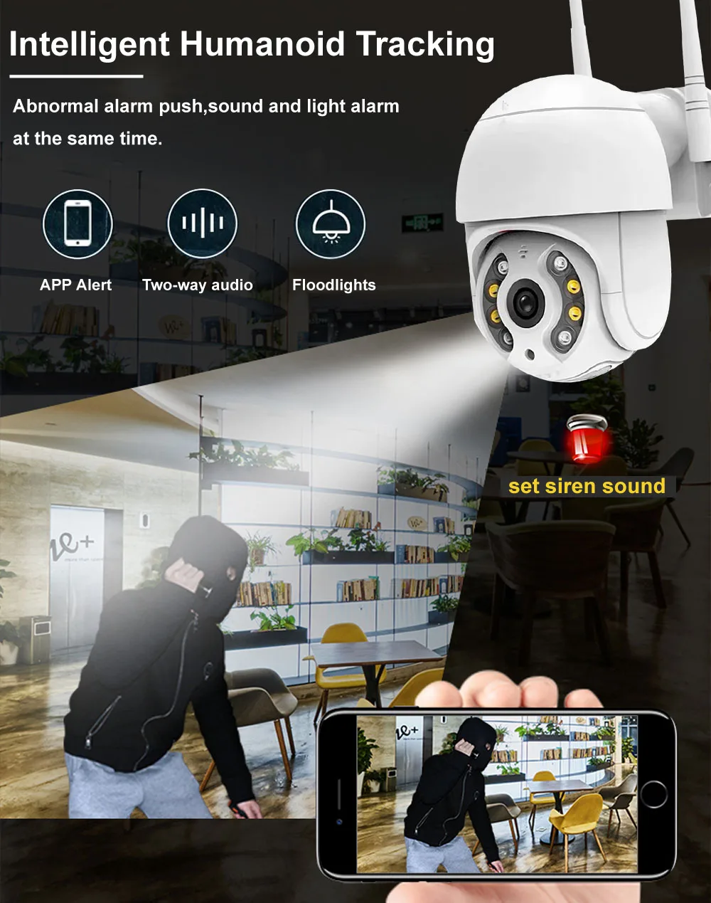 5.0MP Outdoor WiFi IP Camera Security Surveillance Smart Home CCTV 360 PTZ Auto Track Video Monitor Motion Detection Cam | Безопасность