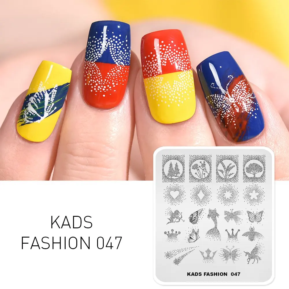 Fashion 047 KADS шаблон для ногтей Летняя серия изображения для ногтей штамповка пластины трафареты для ногтей маникюр пластины для ногтей дизайн для печати - Цвет: Fashion 047