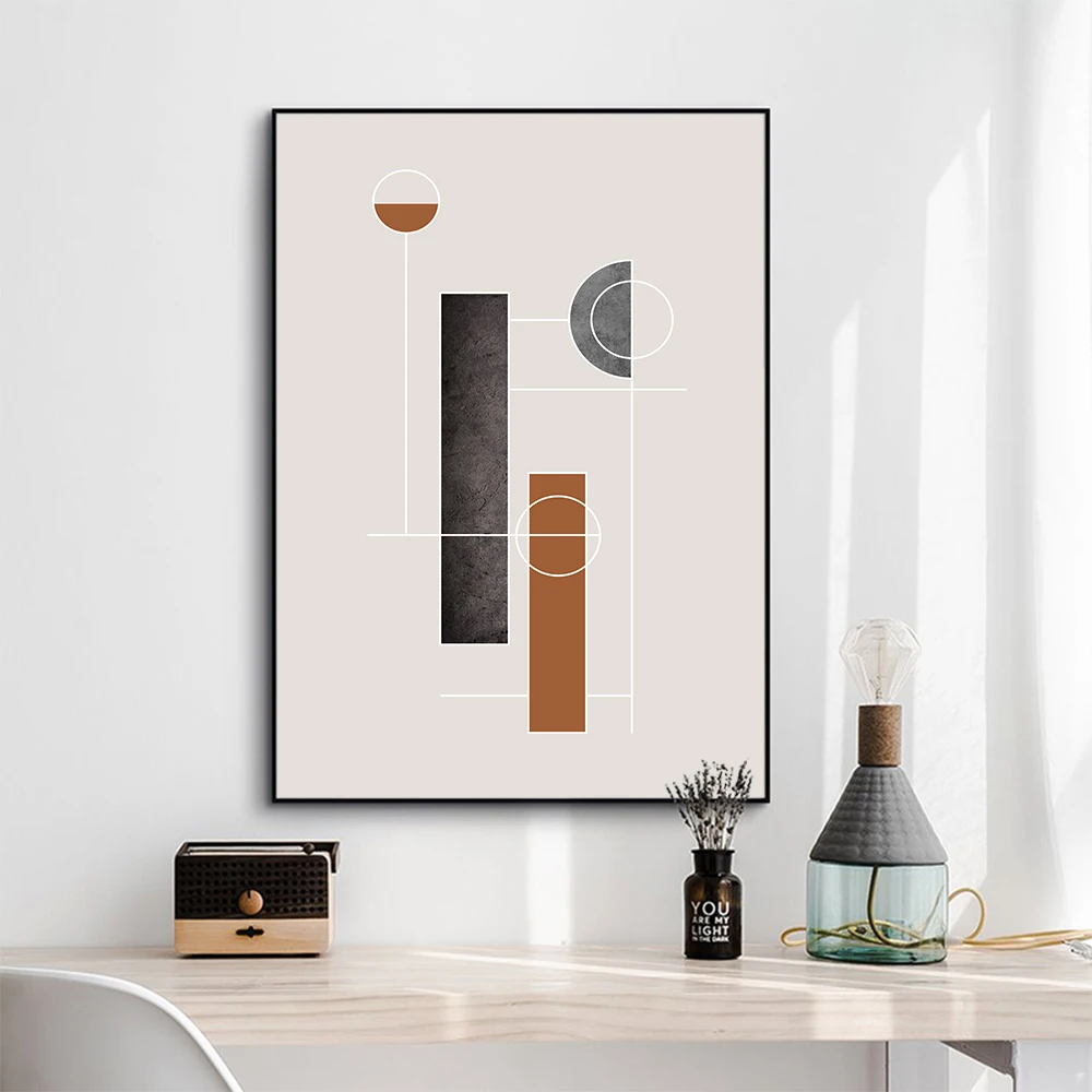 Ahpaint Настенная картина абстрактная Печать на холсте геометрический узор для