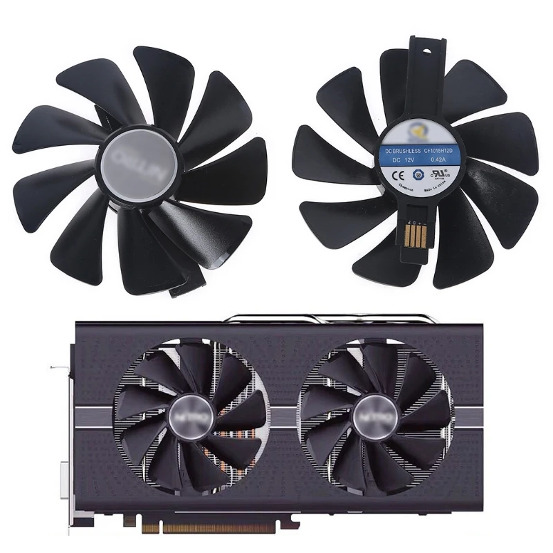 1 шт. 95 мм/3 74 дюйма CF1015H12D VGA вентилятор для Sapphire Nitro RX480 570 охлаждающий видеокарты 4