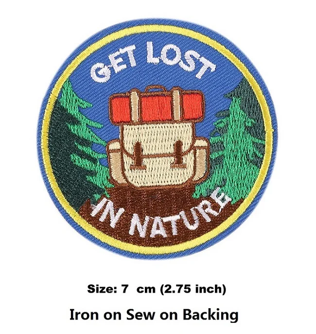 LOST IN NATURE Лагерь жизни вышитый патч Открытый Кемпинг природа любящий значок аппликация Железный пришить патч - Цвет: LOST IN NATURE