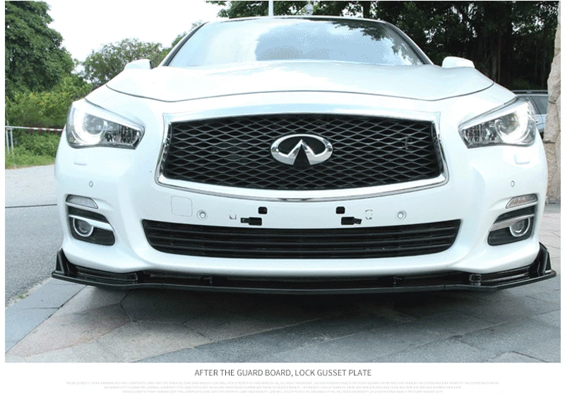 

3pcs/set Front Bumper Lip Cover Carbon Fiber Surface for Infiniti Q50 2014-2017 Only for Sports Version