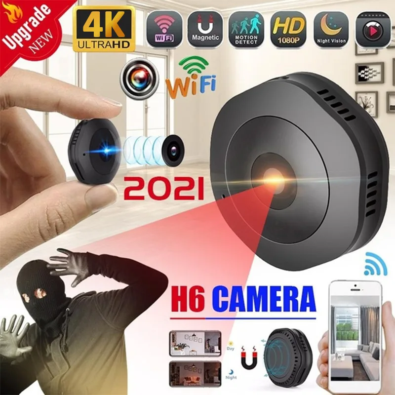 

AODIPERS Mini DV WiFi Camera Home Security Camera HD 4K 1080P Night Vision Motion Detection Actie Camera motion Sensor Camcorder