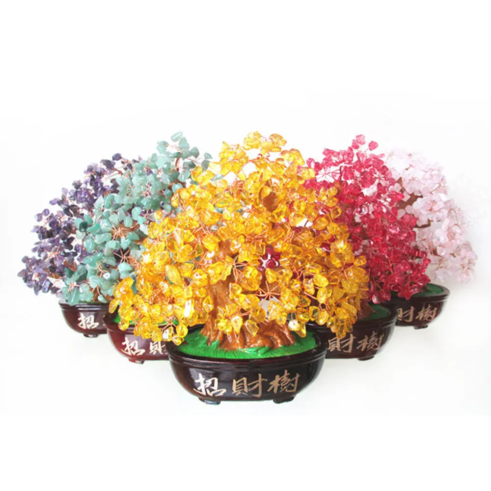 Кристалл для дома удачные деньги дерево Фортуны креативное офисное украшение